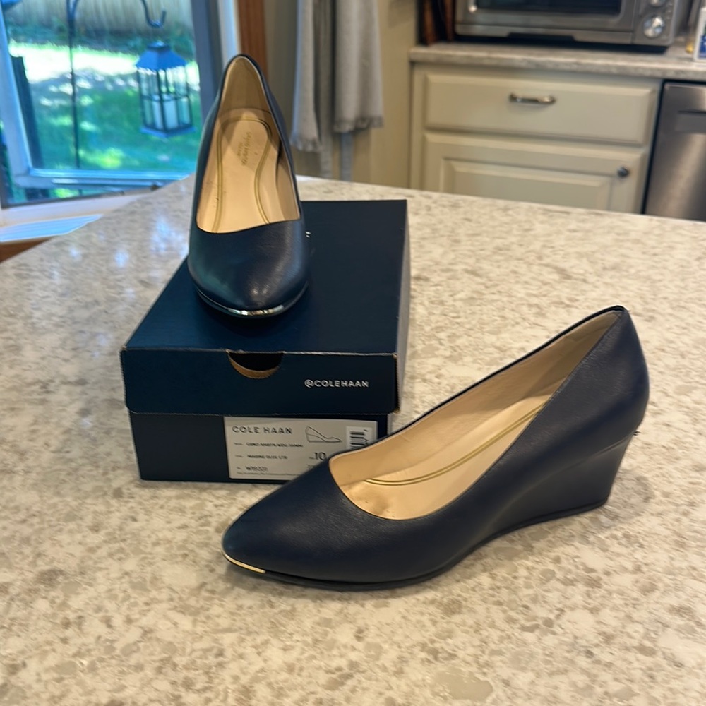 Cole Haan Grand Ambition Marine Blue Wedge 10